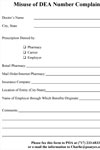 Misuse of DEA Number Complaint Form