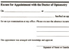 POA Excuse for Appointment with Doctor of Optometry Form